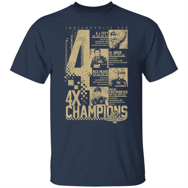 Ims Shop Indianapolis 500 4X Champions Shirt Indianapolis Motor Speedway