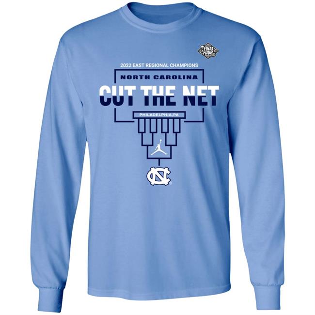Unc Final Four Shirt 2022 East Regional Champions North Carolina Cut The Net Philadelphia,Pa Basketball Final Four TShirt
