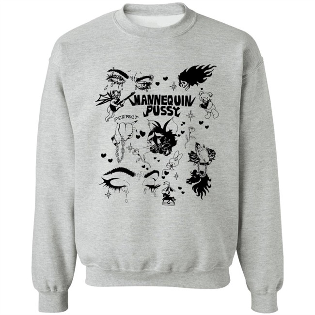 Mannequin Pussy Merch Tattoo Flash T Shirt Black Mannequin Pussy Merch Tattoo Flash T Shirt Black
