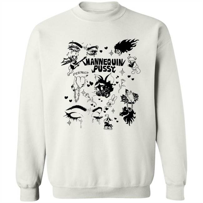 Mannequin Pussy Merch Tattoo Flash T Shirt Black Mannequin Pussy Merch Tattoo Flash T Shirt Black