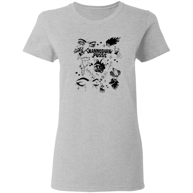 Mannequin Pussy Merch Tattoo Flash T Shirt Black Mannequin Pussy Merch Tattoo Flash T Shirt Black