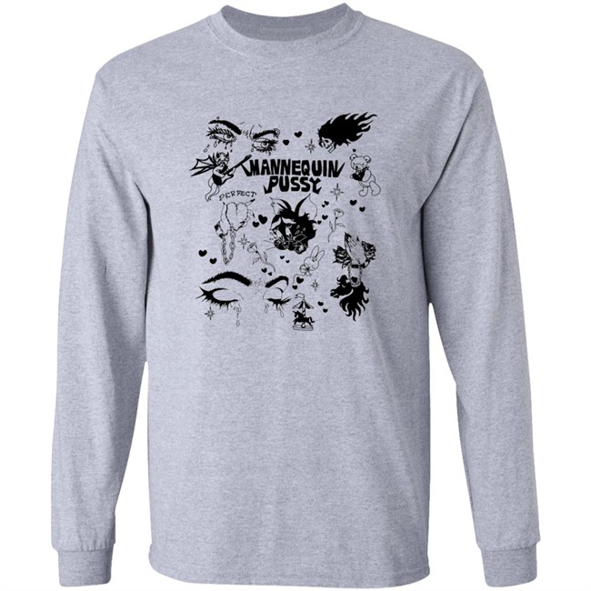 Mannequin Pussy Merch Tattoo Flash T Shirt Black Mannequin Pussy Merch Tattoo Flash T Shirt Black