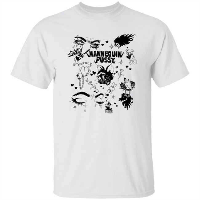 Mannequin Pussy Merch Tattoo Flash T Shirt Black