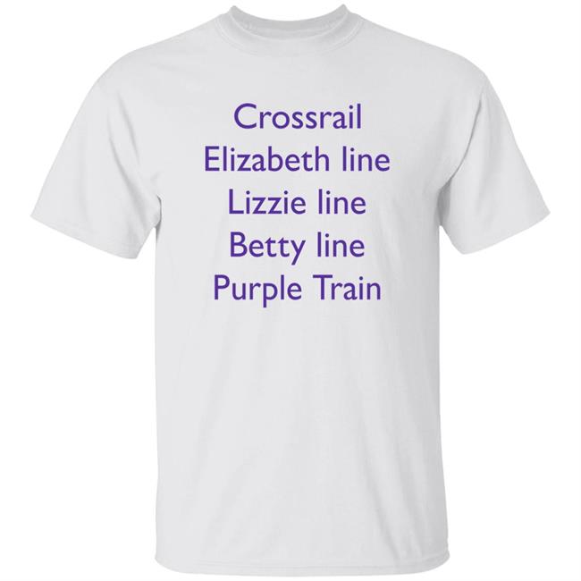 MoreTVicar Shop Crossrail Elizabeth Line Lizzie Line Betty Line Purple Train Shirt
