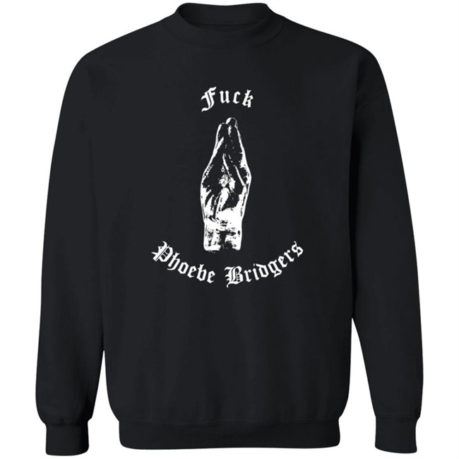 Phoebe Bridgers Merch Fuck Crewneck Black Sweatshirt Phoebe Bridgers Merch Fuck Crewneck Black Sweatshirt