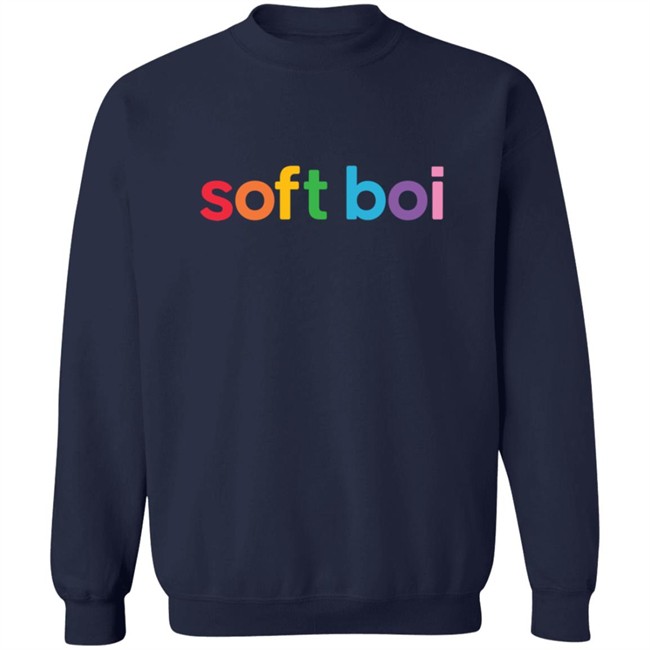Soft Boi Merch Rainbow Text Crewneck Sweatshirt Soft Boi Merch Rainbow Text Crewneck Sweatshirt