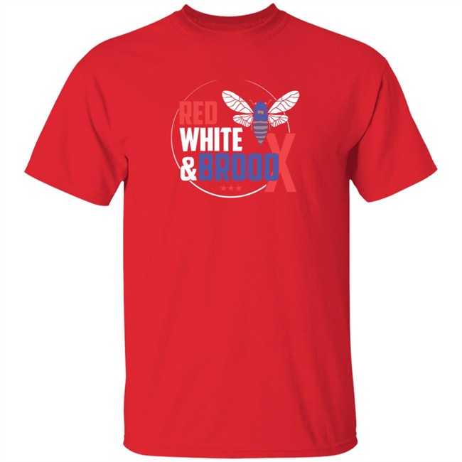 Cincyshirts Red White And Brood X T Shirt Cincyshirts Red White And Brood X T Shirt