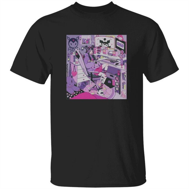 Danh - Lavender Mood Cut and Sew Wide Tee Shirt Hoodie Kiru Made Vacuumch Merch By Fuku Mono