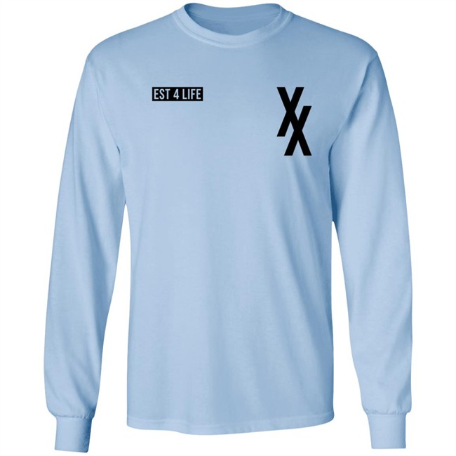 Mgk Tour Merch Custom Est 4 Life Pastel Blue Hoodie Danh - Mgk Tour Merch Custom Est 4 Life Pastel Blue Hoodie