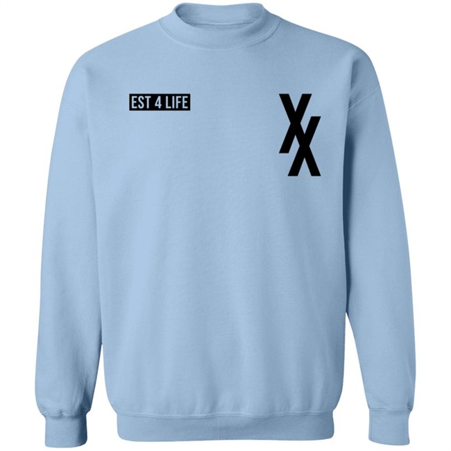 Mgk Tour Merch Custom Est 4 Life Pastel Blue Hoodie Danh - Mgk Tour Merch Custom Est 4 Life Pastel Blue Hoodie