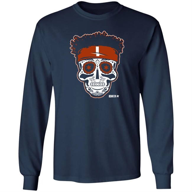 Justin Fields Sugar Skull T Shirt National Football League Players Association BreakingT Justin Fields Sugar Skull T Shirt National Football League Players Association BreakingT