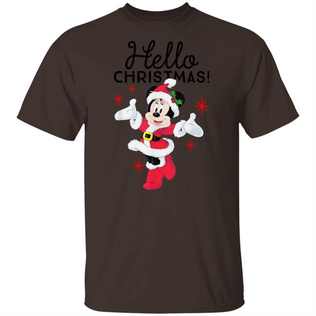 Santa Minnie Mouse Hello Christmas Holiday T Shirt