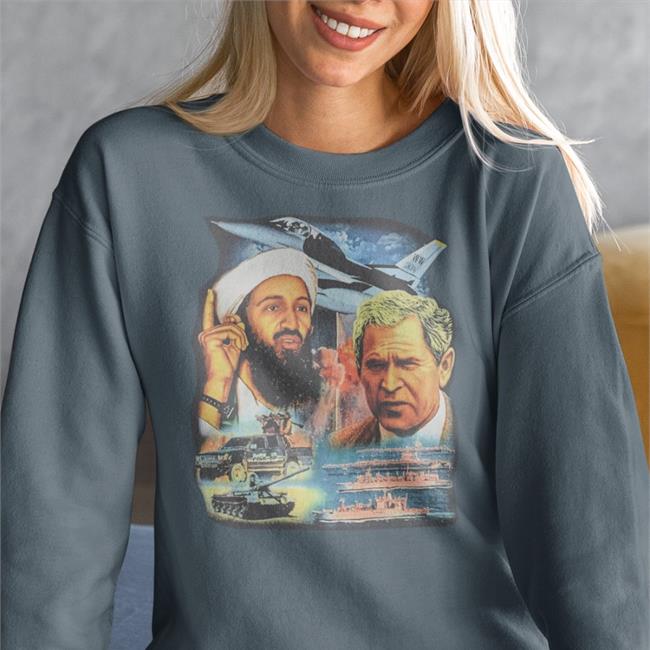 Illusive Music Merch Osama Bin Laden And George W Bush Pure Evil Gas Station T Shirts T A S H