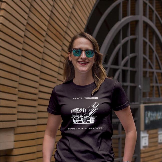 Pol Woj Duoble Dog On Truck Peace Through Superior Firepower Shirt
