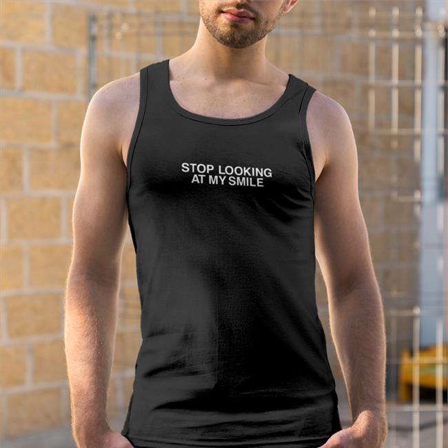 Stop Looking At My Smile Black Tee