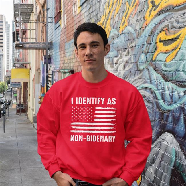 I Identify As Non-Bidenary American Flag Shirt Matt