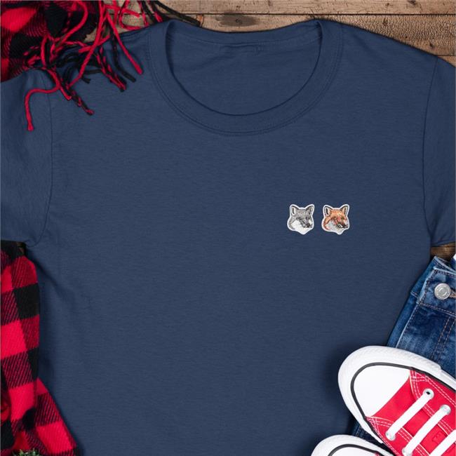 Double Fox Head Patch Tee Shirt Maison Kitsune Merch