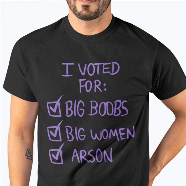 Nerdy Reindeer I Voted For Big Boors Big Women Arson Baseball Sleeve Tee