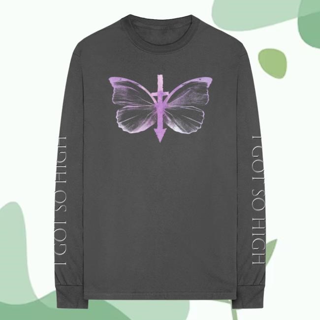 Got So High Butterfly Charcoal L/S Tee | Shop the The Pretty Reckless Official Store