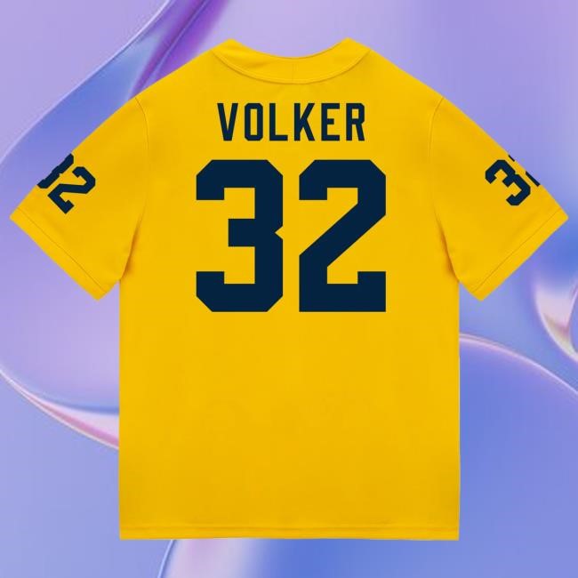 Michigan Wolverines #32 John Volker Student Athlete Maize Football Jersey Shirts The M Den Shop