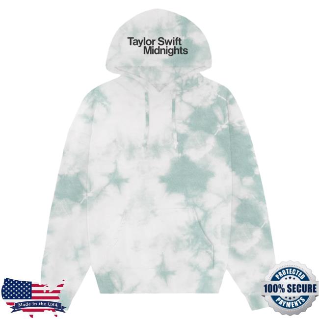 Official Taylorswift Merch Clothing Store Shop Taylor Swift Midnights Green Tie Dye Pullover Sweatshirt