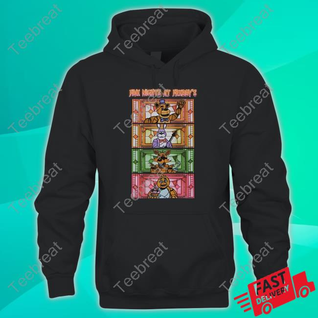 Official Five Nights At Freddy's Stained Glass Characters T Shirt
