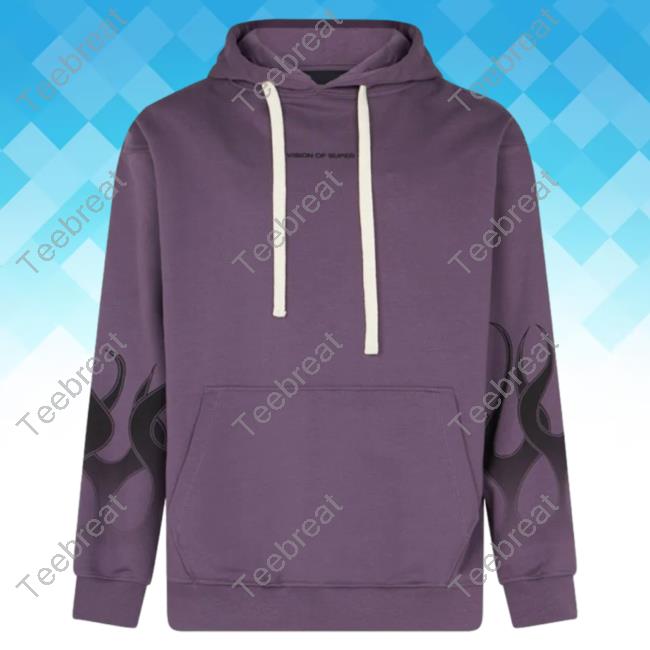 Official Vision Of Super Purple Sweatshirts With Black Gradient Flames