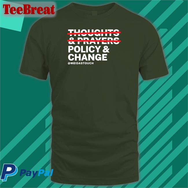 Meidastouch Merch Thoughts & Prayers Policy & Change Tank Top Meidas Ceejay