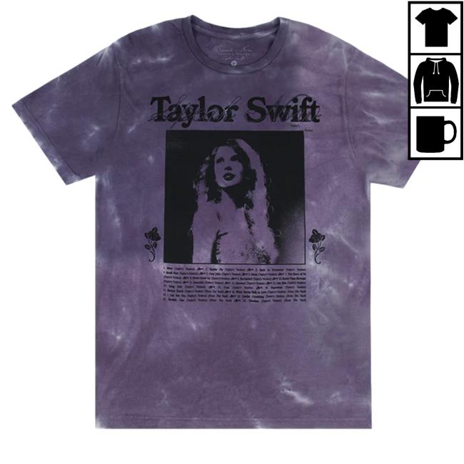 Speak Now Taylor's Version Tracklist Purple Tie Dye Top Shirt