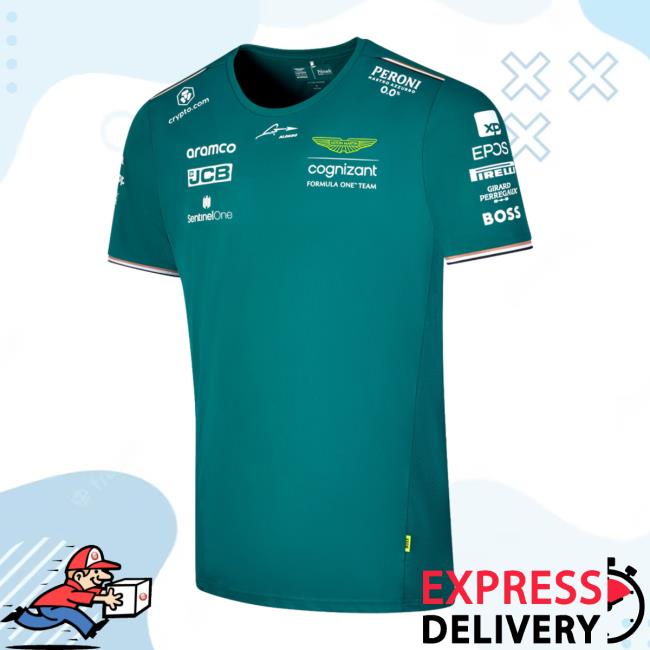 Official Formula1 F1 Store Merch Shop Aston Martin Aramco Cognizant F1 2023 Official Lance Stroll Team Driver New Shirt F1store