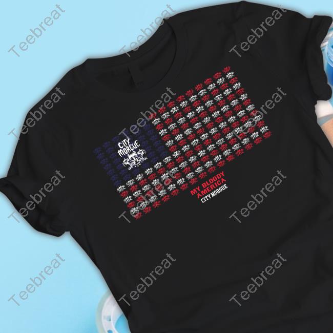 Official City Morgue Merch City Morgue My Bloody America Flag Shirt Citymorgueofficial