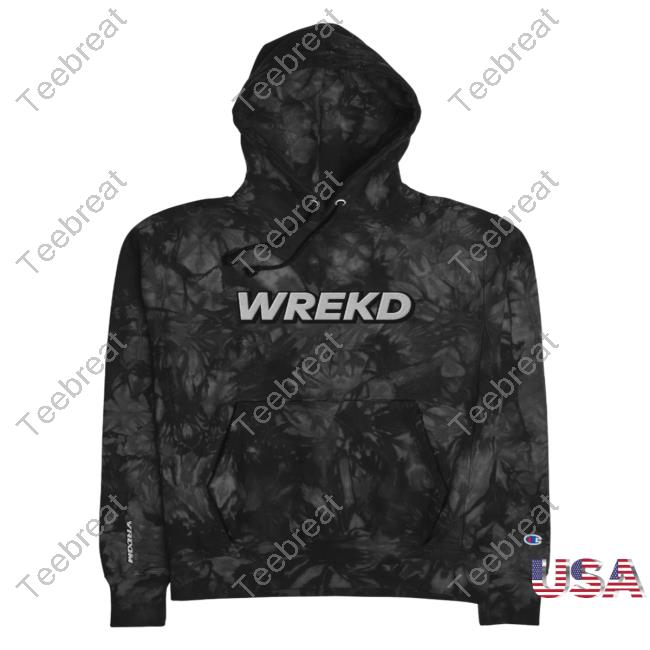 Official Wrekd X Vroom Unisex Champion Tie-Dye Crewneck Black