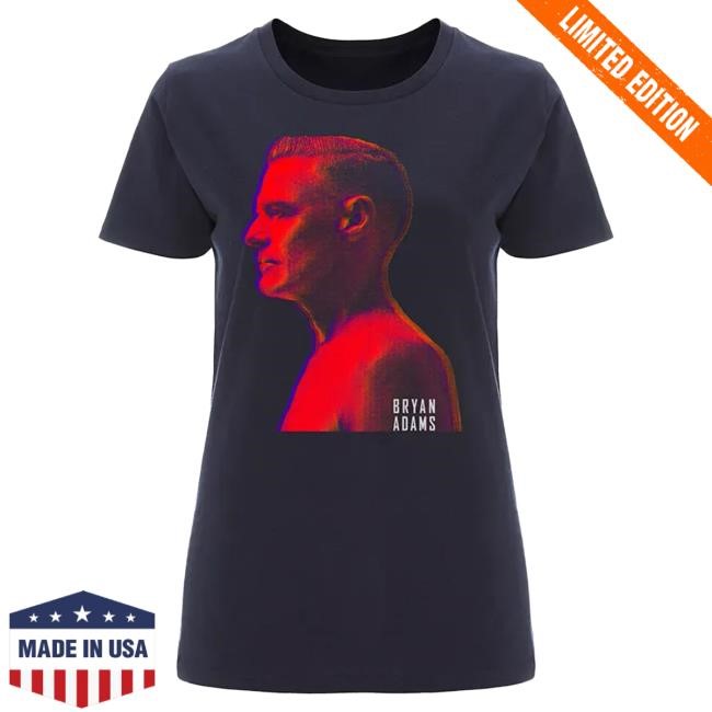 Official Bryan Adams Shine Offline - Ladies Navy Tshirt BryanAdams