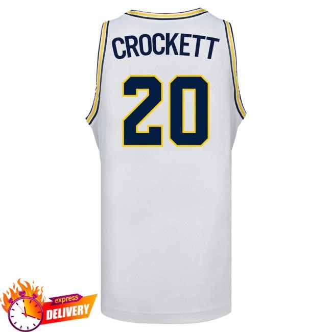 Michigan Wolverines #20 Alyssa Crockett Student Athlete White Women's Basketball Jersey Top Shirt | The M Den Official Merch Store Shop