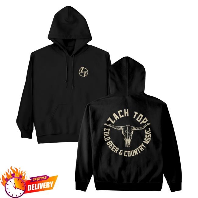Official Zach Top Merch Store Shop Zach Top Black Skull Logo Popover Hoodie ZachTop
