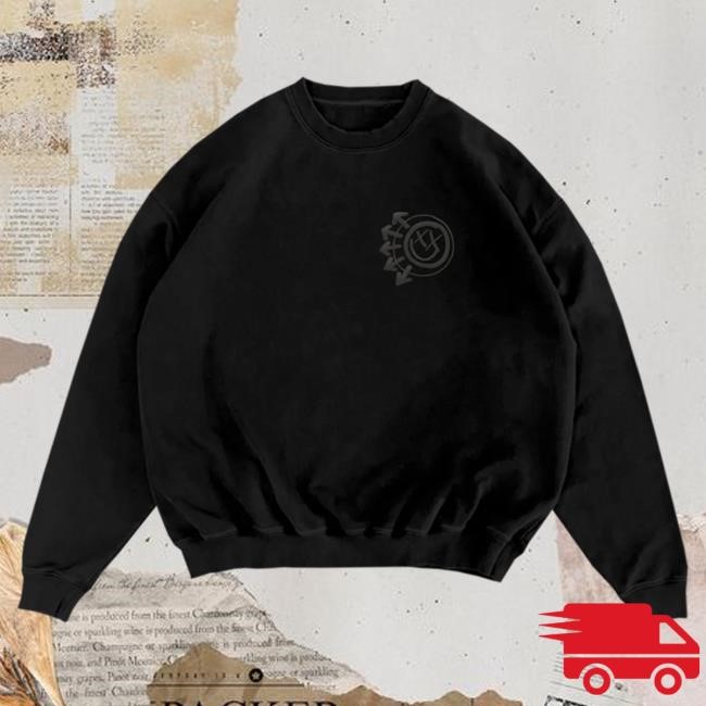Blink 182 Merch Blink-182 Logo Black Crew neck Sweatshirt