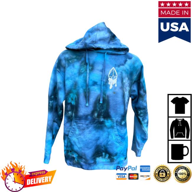 Official Slvr Lnng - Crystal-Infused Clothing Crystal Hamsa Mid-Weight Tie-Dye Hoodies