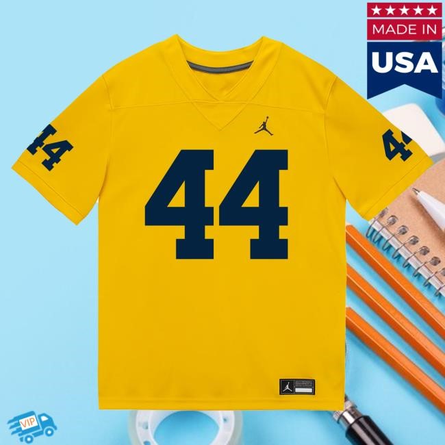Michigan Wolverines #44 Damon Payne Student Athlete Maize Football Jersey Tee The M Den Shop