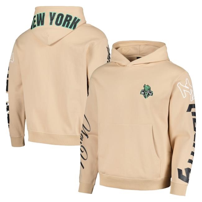 Official Ny Liberty Merch Store Unisex The Wild Collective Cream New York Liberty Graffiti Acid Wash Hood Ny Liberty Apparel Shop