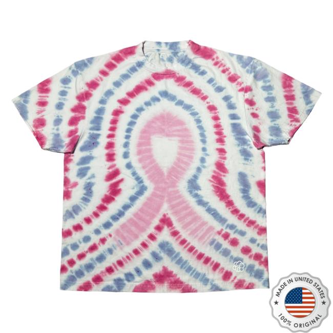 The Tie Dye Company Breast Cancer Ribbon Tie Dye Top Shirt
