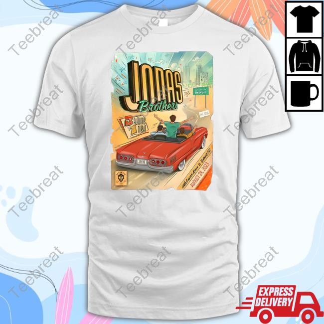 Official Jonas Brother The Tour Detroit Tee Shirt