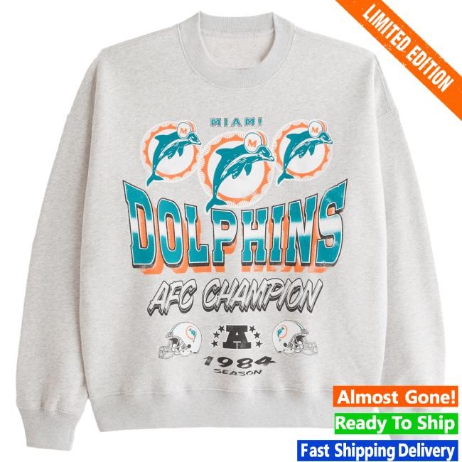 Miami Dolphins Graphic Crew Sweatshirt With Bold NFL Art Game Day Ready Dolphins Graphic Crew NFL Football Wear