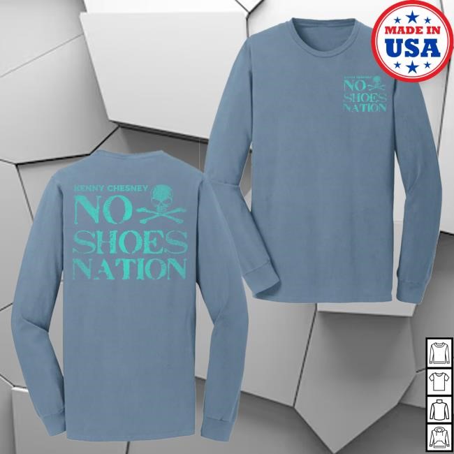 Official Kenny Chesney Merch Kenny Chesney No Shoes Nation Long Sleeve Tee - Denim