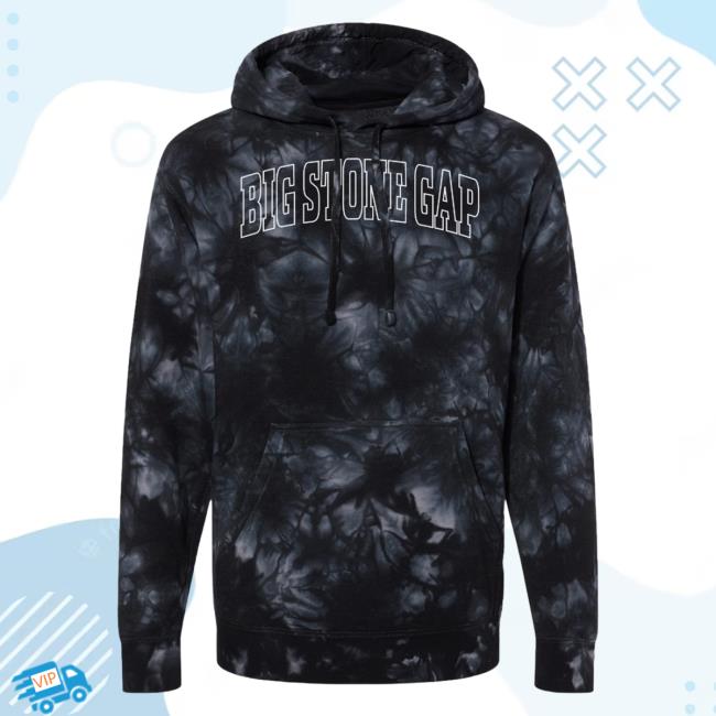 Official Hometown Apparel Clothing Merch Big Stone Gap Virginia Trendy Block Tie-Dye Hoody Tie Dye Black