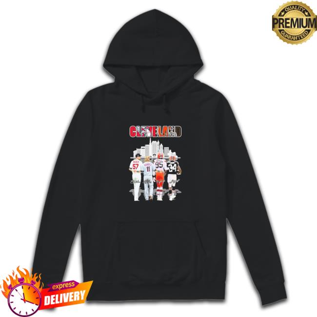 Official Cleveland Skyline Sports Team Players Signatures Hooded Sweatshirt
