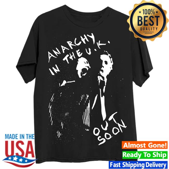 Official Sex Pistols Merch Sex Pistols Anarchy In The Uk Out Soon Black T Shirt