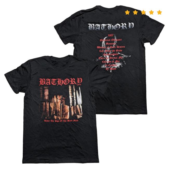 Official Night Shift Merch Indie Merch Store Bathory - Under The Sign Of The Black Mark T Shirt Nightshiftmerch Indiemerchstore