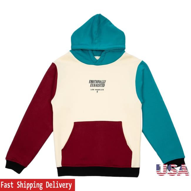 Official Philip Defranco Merch Store Beautiful Bastard Emotionally Exhausted Color Block Pull Over Hoodie Beautifulbastard Philipdefranco Shop