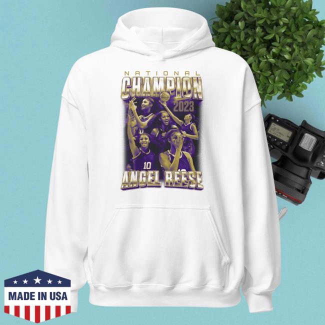 Official Angel Reese Merch Store Angel Reese "National Champion" Crew neck Sweatshirt Angel Reese Apparel Clothing Shop