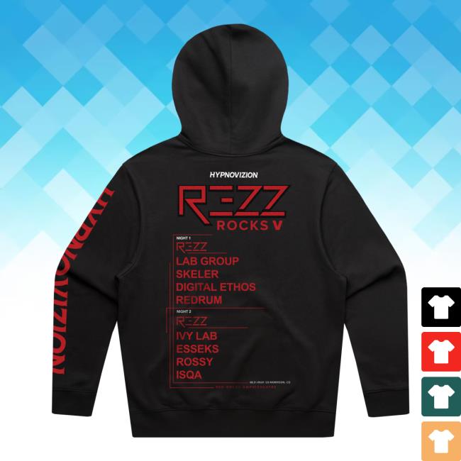 Rezz Official Shop Rezz Rocks V Crewneck Rezz Official Shop Rezz Rocks V Hoodie